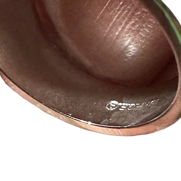 White Gold 18k HGE Signed A in Circle Silver & Large Sparkling CZ Stone Size 6.5 - Picture 8 of 11